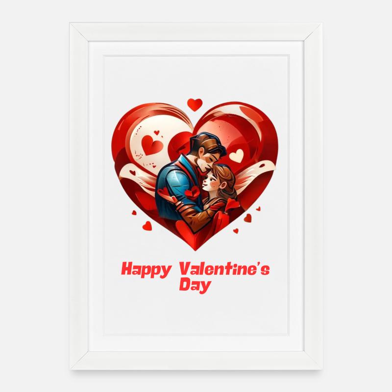 Happy Valentine's Day - Framed poster (27 × 37 cm) - white