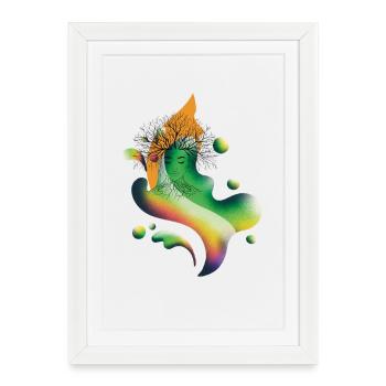 Tree Spirit Rainbow Bloom - Affiche encadrée (27 × 37 cm) - blanc - Devant