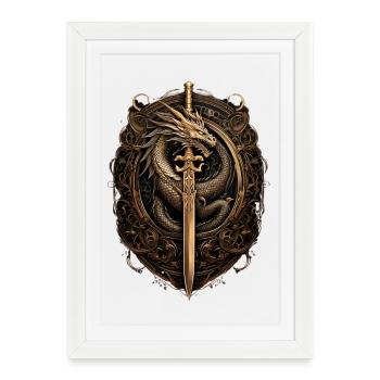 Dragon Knight Sword Seal - Framed poster (27 × 37 cm) - white - Front