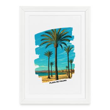 Playa de Palma - Mallorca - Framed poster (27 × 37 cm) - white - Front