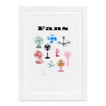 A selection of fans - Framed poster (27 × 37 cm) - white - Front