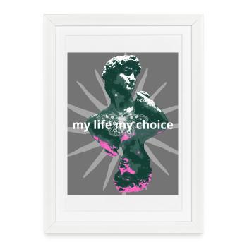 David - Framed poster (27 × 37 cm) - white - Front