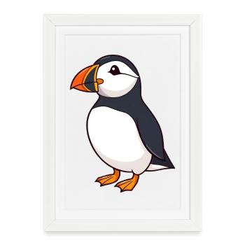Papageientaucher Puffin - Framed poster (27 × 37 cm) - white - Front