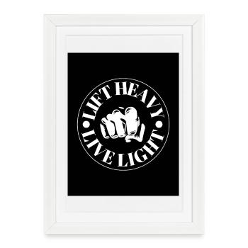 Motivational slogan with fist motif - Framed poster (27 × 37 cm) - white - Front