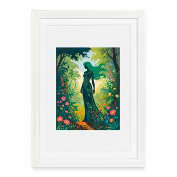 Mère Nature dans la forêt enchantée - Affiche encadrée (27 × 37 cm) - blanc - Devant
