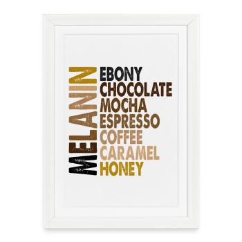 Design sur le thème du café et du chocolat Eybony - Affiche encadrée (27 × 37 cm) - blanc - Devant