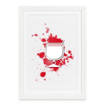 VERRE À VIN avec HG pointillé - Affiche encadrée (27 × 37 cm) - blanc - Devant