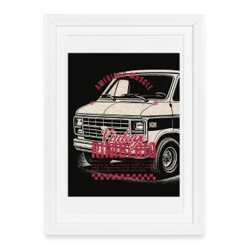 Vintage Rimbiero American Muscle Design - Framed poster (27 × 37 cm) - white - Front