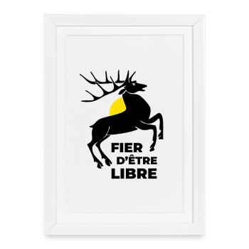 fier d'être libre - Affiche encadrée (27 × 37 cm) - blanc - Devant