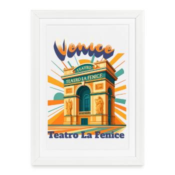 Venice Theater Illustration - Framed poster (27 × 37 cm) - white - Front