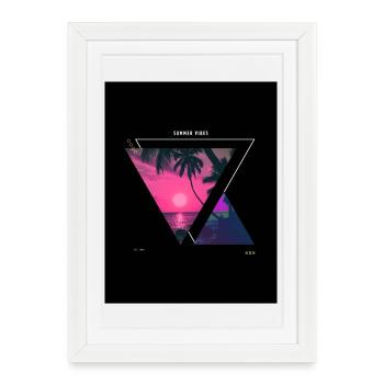 Tropical Sunset Triangle Design - Framed poster (27 × 37 cm) - white - Front