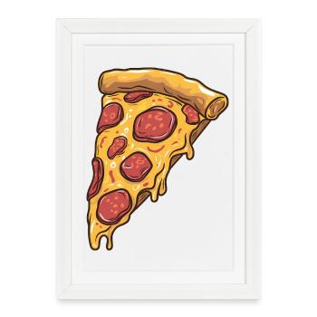 Amateur de pizzas - Affiche encadrée (27 × 37 cm) - blanc - Devant