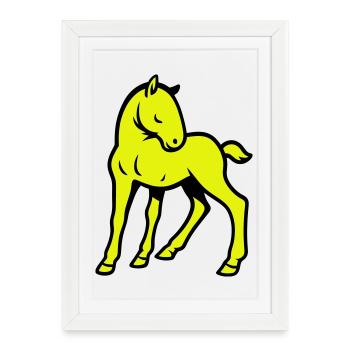 Cheval mignon - Affiche encadrée (27 × 37 cm) - blanc - Devant