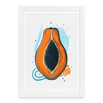 papaye - Affiche encadrée (27 × 37 cm) - blanc - Devant