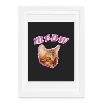 Funny Cat Print - Framed poster (27 × 37 cm) - white - Front