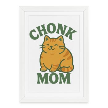 Ginger cat Chonk Mom - Framed poster (27 × 37 cm) - white - Front
