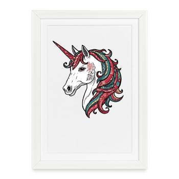 Licorne - Affiche encadrée (27 × 37 cm) - blanc - Devant