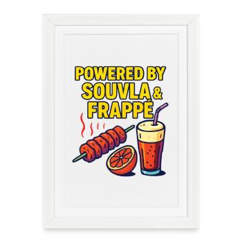 Le pouvoir de la souvla et du style graffiti frappe - Affiche encadrée (27 × 37 cm) - blanc - Devant