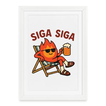 Chypriote Siga Siga Sun - Affiche encadrée (27 × 37 cm) - blanc - Devant