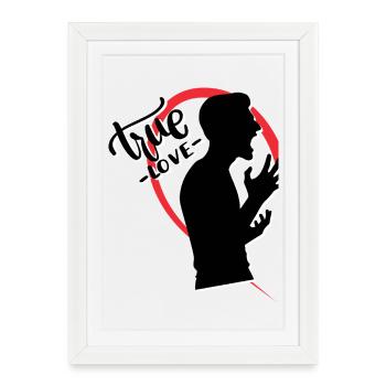 Screaming guy half heart - Framed poster (27 × 37 cm) - white - Front