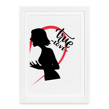 Femme hurlante moitié droite - Affiche encadrée (27 × 37 cm) - blanc - Devant