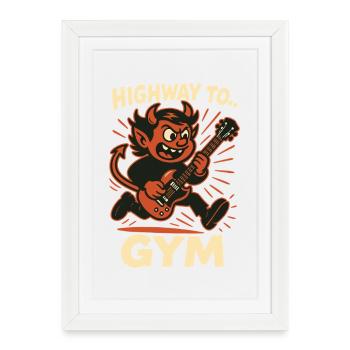 Devil Guitarist Running Gym T-Shirt - Affiche encadrée (27 × 37 cm) - blanc - Devant