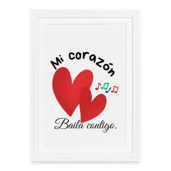 Coeurs rouges - Affiche encadrée (27 × 37 cm) - blanc - Devant