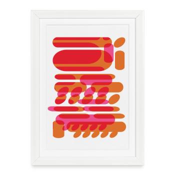 Abstract graphic shapes in techno design - Framed poster (27 × 37 cm) - white - Front