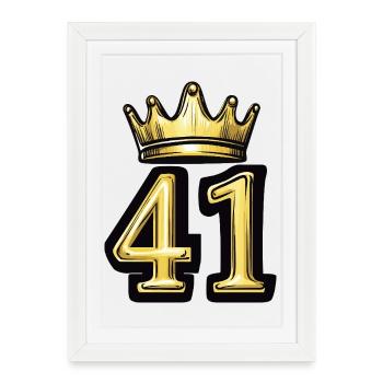 Couronne à 41 chiffres - Affiche encadrée (27 × 37 cm) - blanc - Devant