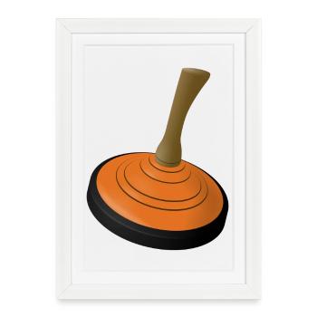 CURLING ORANGE_FUR_WUNSCHNAME - Framed poster (27 × 37 cm) - white - Front