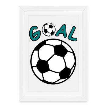 Football with Goal lettering - Framed poster (27 × 37 cm) - white - Front