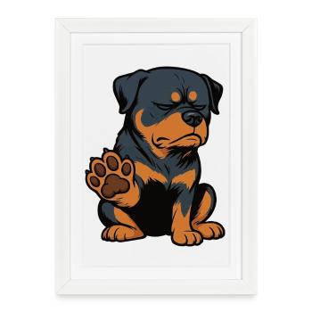 Rottweiler Propriétaire de Rottweiler Lovers - Affiche encadrée (27 × 37 cm) - blanc - Devant
