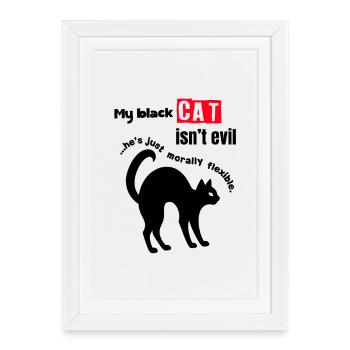 Drôle de chat noir propriétaire T-shirt-Mon chat noir n’est pas - Affiche encadrée (27 × 37 cm) - blanc - Devant