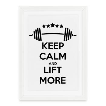 Keep Calm GYM : Force et motivation - Affiche encadrée (27 × 37 cm) - blanc - Devant