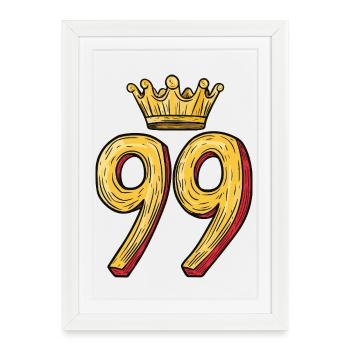 99 Number Crown - Framed poster (27 × 37 cm) - white - Front