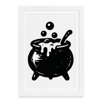 Witch's Cauldron Bubble Magic - Framed poster (27 × 37 cm) - white - Front