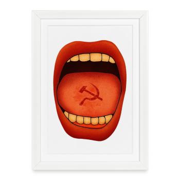 Emblème du Marteau à la Langue Cramoisie - Affiche encadrée (27 × 37 cm) - blanc - Devant
