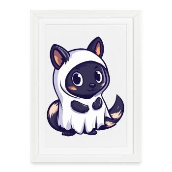 Skunk Halloween Ghost - Framed poster (27 × 37 cm) - white - Front