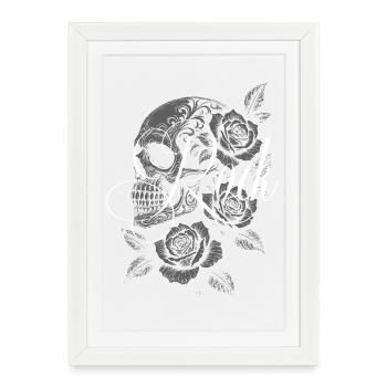 Gothic Rose Skull Rock Graphic - Framed poster (27 × 37 cm) - white - Front