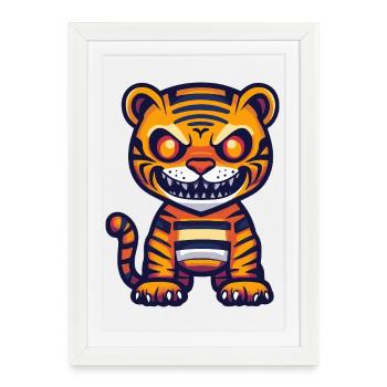 Tiger Halloween Zombie - Framed poster (27 × 37 cm) - white - Front