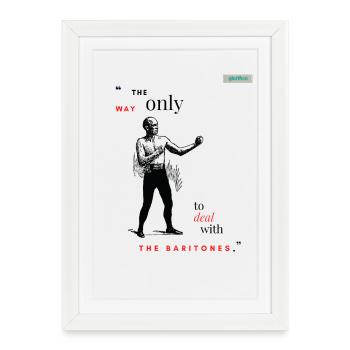 BARITONES PARODY design 001 - Framed poster (27 × 37 cm) - white - Front