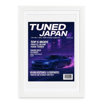 Couverture du magazine Tuned Japan Neon Car - Affiche encadrée (27 × 37 cm) - blanc - Devant