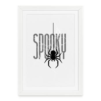 Spooky Halloween Spider Web - Framed poster (27 × 37 cm) - white - Front