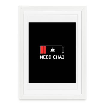 Besoin d’un coup de fouet énergétique Chai - Affiche encadrée (27 × 37 cm) - blanc - Devant