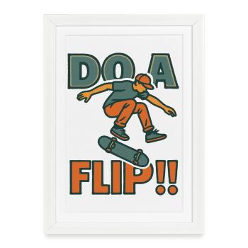 Do a Flip DO  - Affiche encadrée (27 × 37 cm) - blanc - Devant