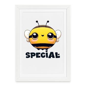 Breloque Spéciale Abeille - Affiche encadrée (27 × 37 cm) - blanc - Devant