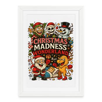 Christmas Madness Wonderland - Framed poster (27 × 37 cm) - white - Front