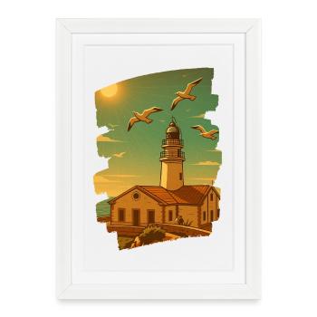 Far de Capdepera - Cala Ratjada - Framed poster (27 × 37 cm) - white - Front