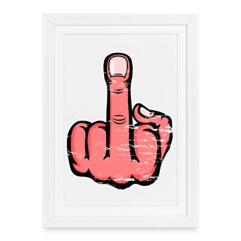 Majeur Stinky Finger Design Rose utilisé - Affiche encadrée (27 × 37 cm) - blanc - Devant