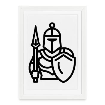 guerrier - Affiche encadrée (27 × 37 cm) - blanc - Devant
